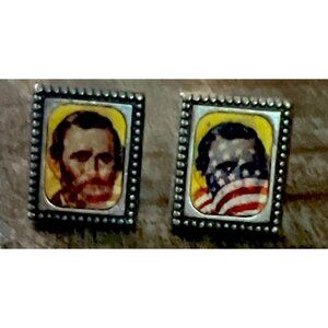 RARE VINTAGE 1960’S VARI VUE FLICKER CUFFLINGS ROBERT E. LEE & ULYSSES S. GRANT
